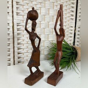 Handcrafted Wooden Sculptures-Man|Woman|African Couple| Folk Art|Artisan
